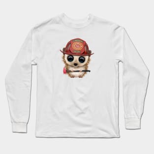 Cute Baby Hedgehog Firefighter Long Sleeve T-Shirt